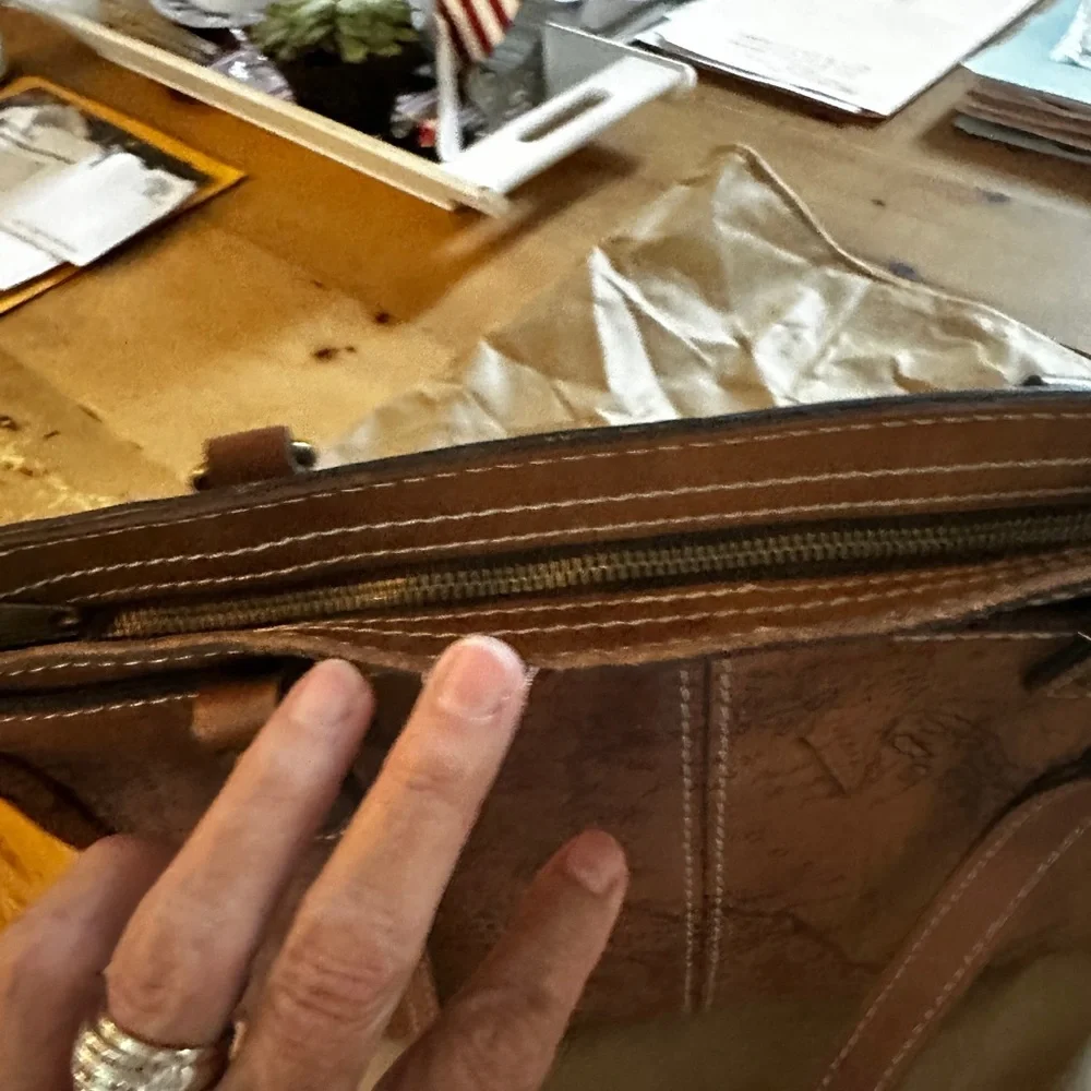 Poppy Top Zip Tote Signature Map Bag - Picture 14 of 15